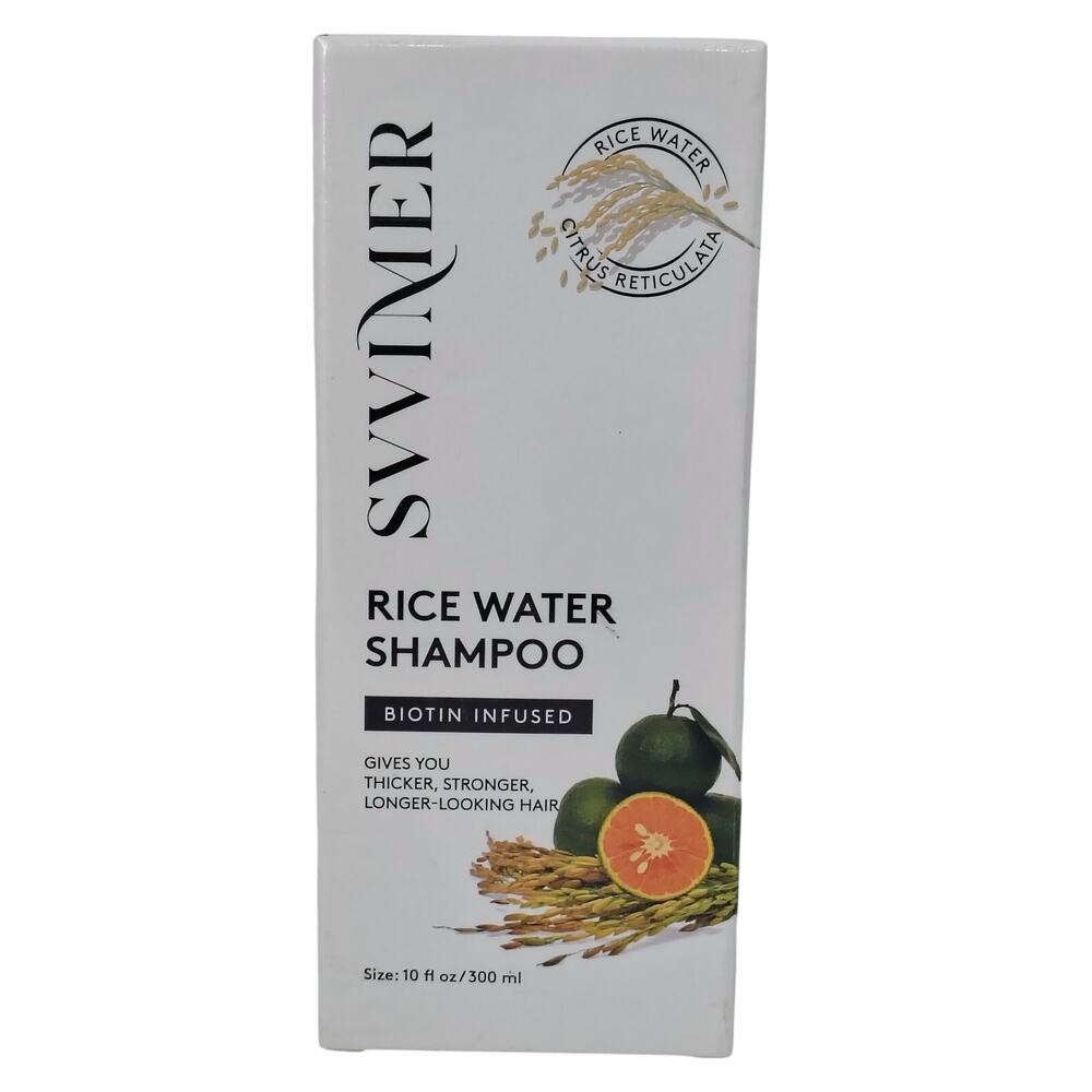 Svvimer Rice Water Citrus Shampoo Thin Hair Biotin Infused 10 oz. Thickening